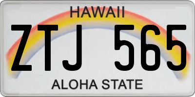 HI license plate ZTJ565