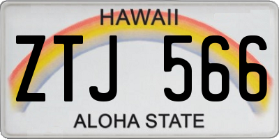HI license plate ZTJ566