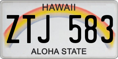 HI license plate ZTJ583