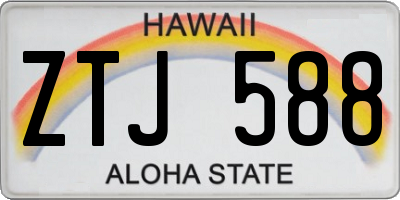 HI license plate ZTJ588