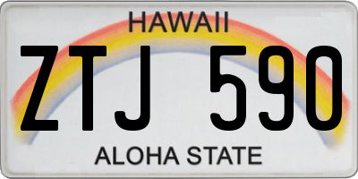 HI license plate ZTJ590
