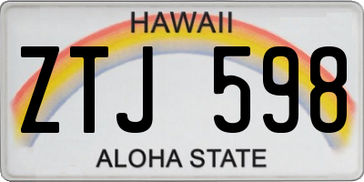 HI license plate ZTJ598