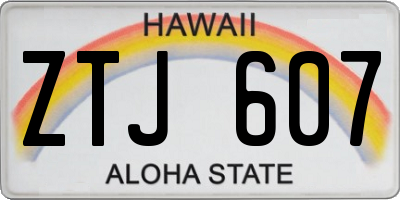 HI license plate ZTJ607