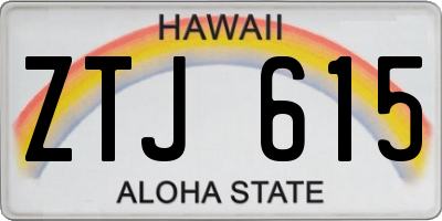 HI license plate ZTJ615