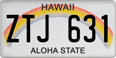 HI license plate ZTJ631
