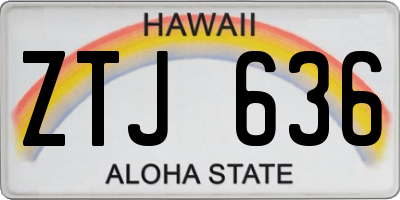 HI license plate ZTJ636