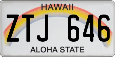 HI license plate ZTJ646