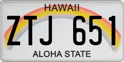 HI license plate ZTJ651