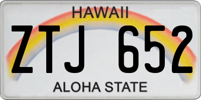 HI license plate ZTJ652