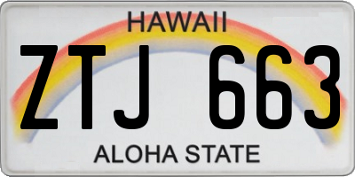 HI license plate ZTJ663