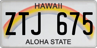 HI license plate ZTJ675