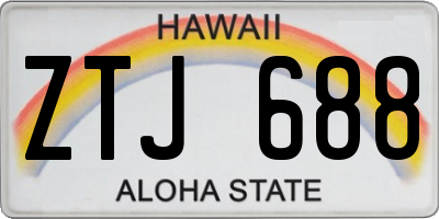 HI license plate ZTJ688