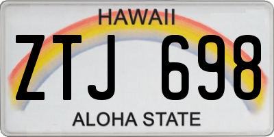 HI license plate ZTJ698