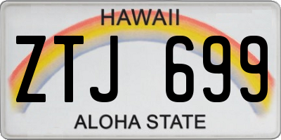 HI license plate ZTJ699