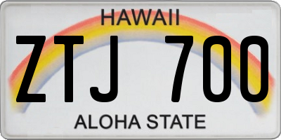 HI license plate ZTJ700