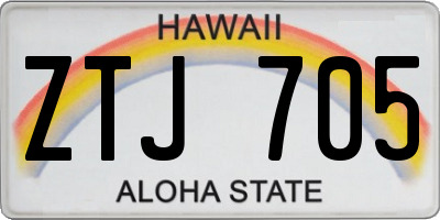 HI license plate ZTJ705