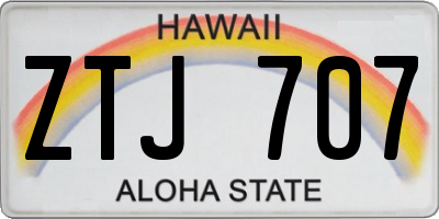 HI license plate ZTJ707