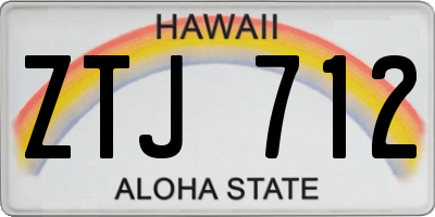 HI license plate ZTJ712