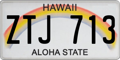 HI license plate ZTJ713