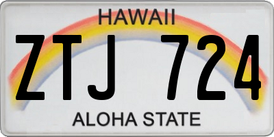 HI license plate ZTJ724