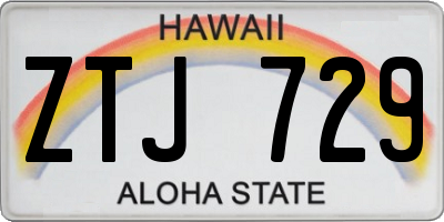 HI license plate ZTJ729