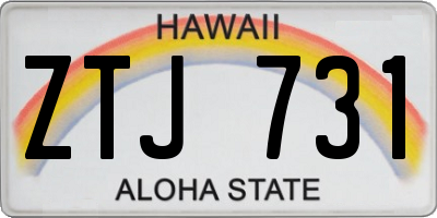 HI license plate ZTJ731