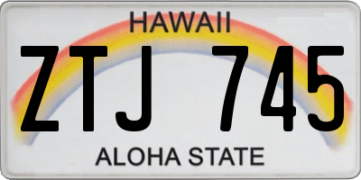 HI license plate ZTJ745