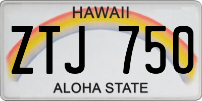 HI license plate ZTJ750