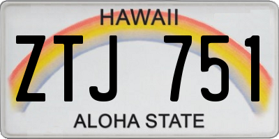 HI license plate ZTJ751