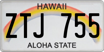 HI license plate ZTJ755