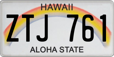 HI license plate ZTJ761