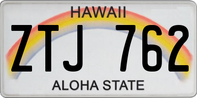 HI license plate ZTJ762