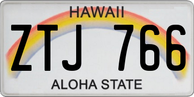 HI license plate ZTJ766