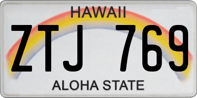 HI license plate ZTJ769