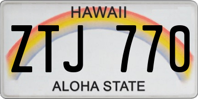 HI license plate ZTJ770
