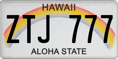 HI license plate ZTJ777
