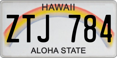 HI license plate ZTJ784