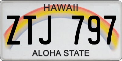 HI license plate ZTJ797