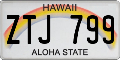 HI license plate ZTJ799