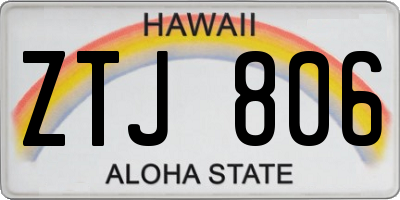 HI license plate ZTJ806
