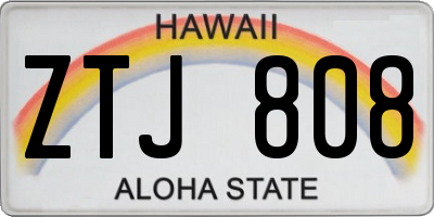 HI license plate ZTJ808