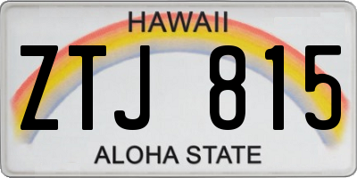 HI license plate ZTJ815