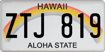 HI license plate ZTJ819