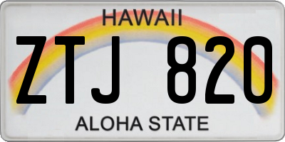 HI license plate ZTJ820