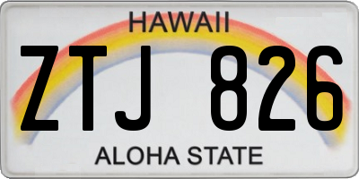 HI license plate ZTJ826