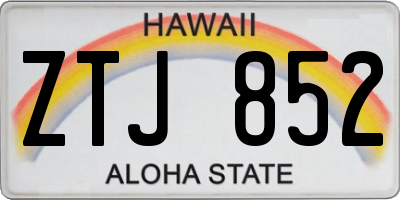 HI license plate ZTJ852