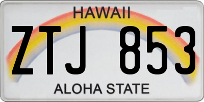 HI license plate ZTJ853