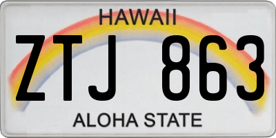 HI license plate ZTJ863