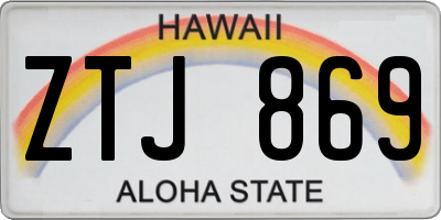 HI license plate ZTJ869