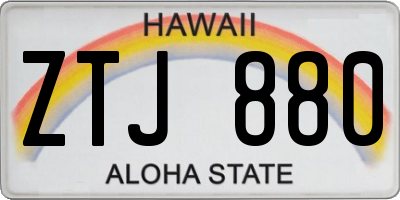 HI license plate ZTJ880